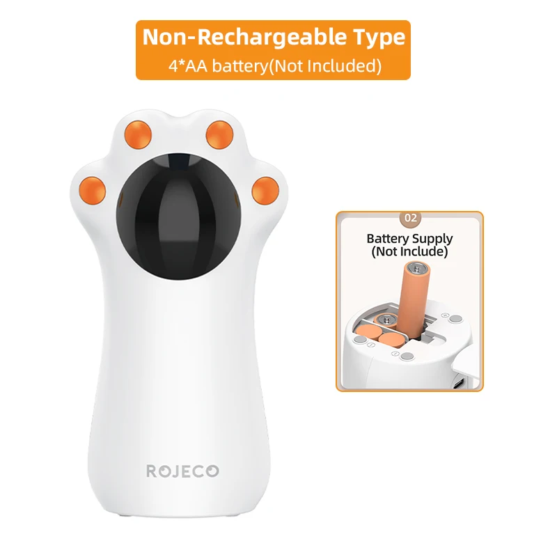 ROJECO Automatisch kattenspeelgoed Interactief Smart Plagen Huisdier LED Laser Indoor Kattenspeelgoed Accessoires Handheld elektronisch kattenspeelgoed voor hond