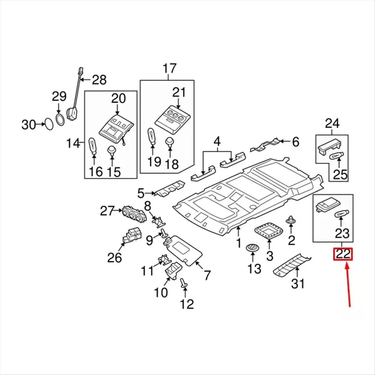 Car Reading Light Vanity Mirror Light XDE500320 Main in Car Light