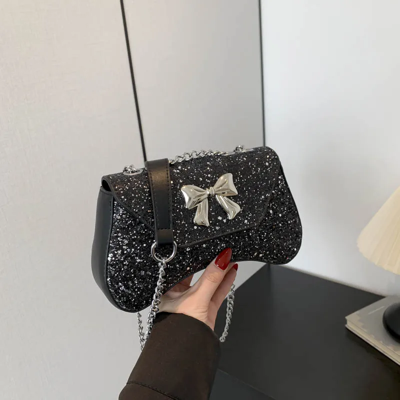 2024 New Trendy And Fashionable Shining Small Square Edition Internet Versatile Western top-handle bags Handbag for women