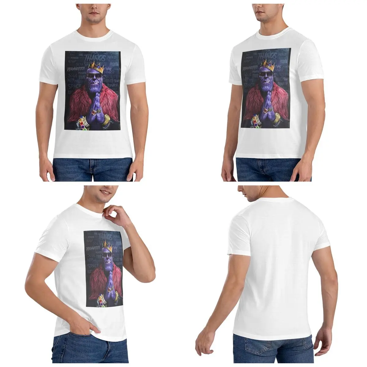 Thanos Power Men T-Shirt Funny Plus Size T Shirts Men's O-Neck Cotton Tees Short Summer Male