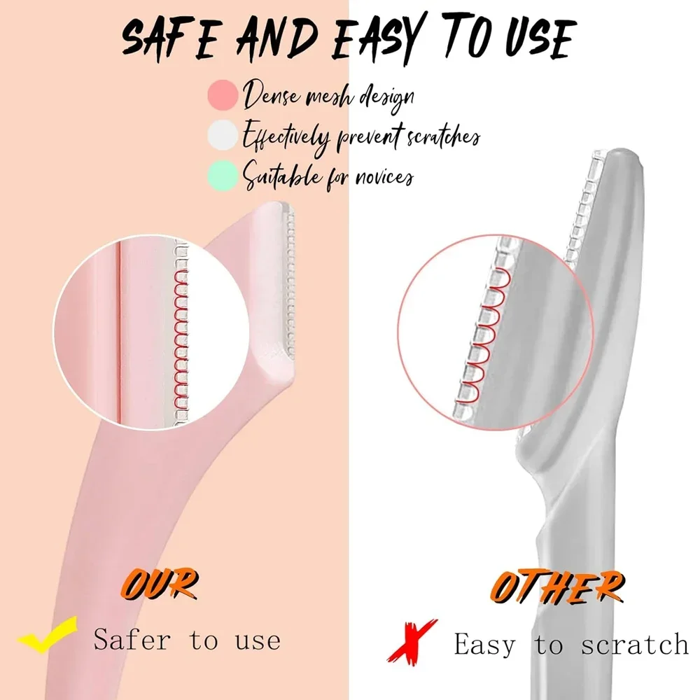 3Pcs Eyebrow Trimmer Blade Women Face Shaver Portable Eye Brow Epilation Hair Removal Cutters Safety Knife Beauty Makeup Tools