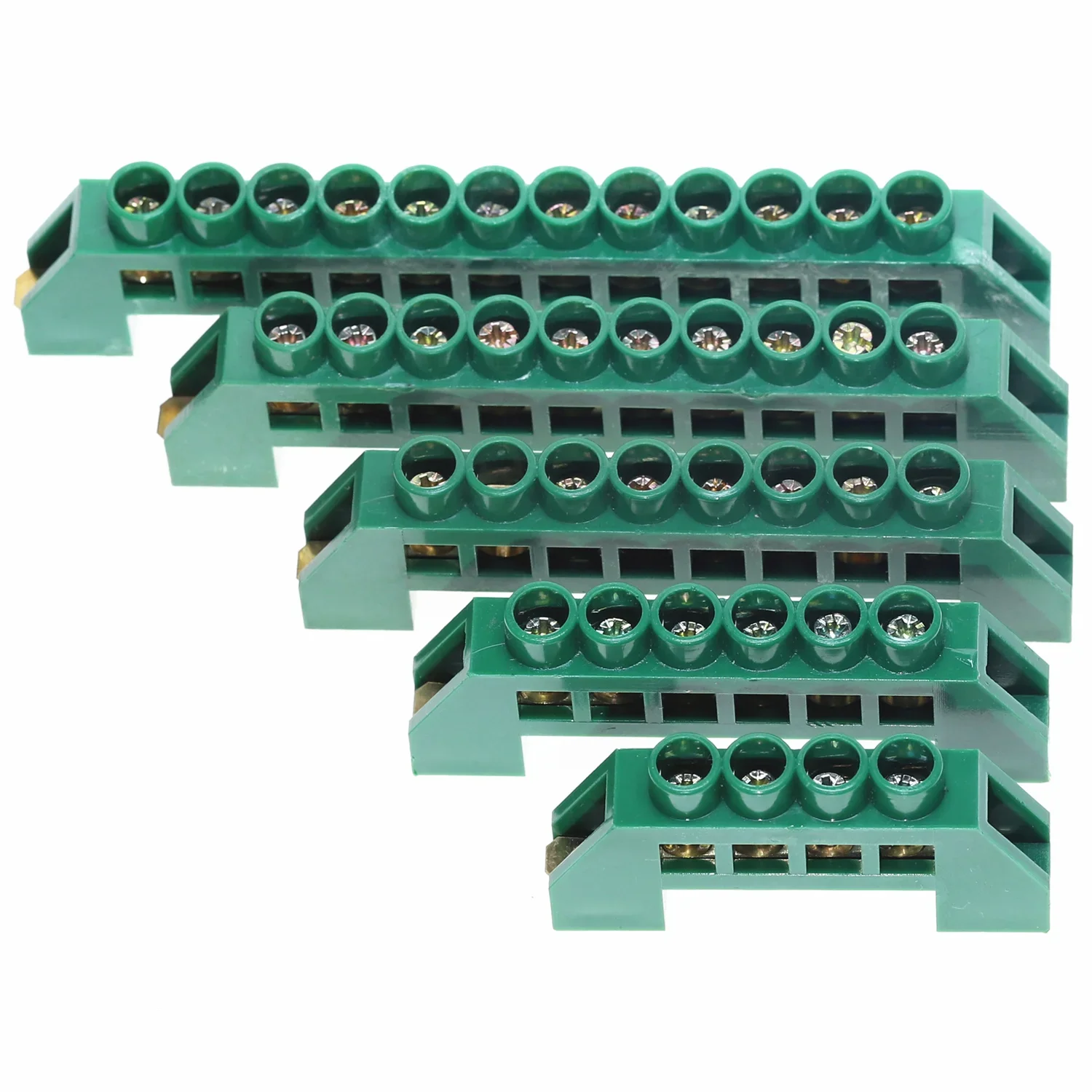 1Pcs Green Blue Screw Brass Din Rail  Terminal Block Earth and Neutral Blocks 4Pin 6Pin 8Pin 10PIN 12PIN