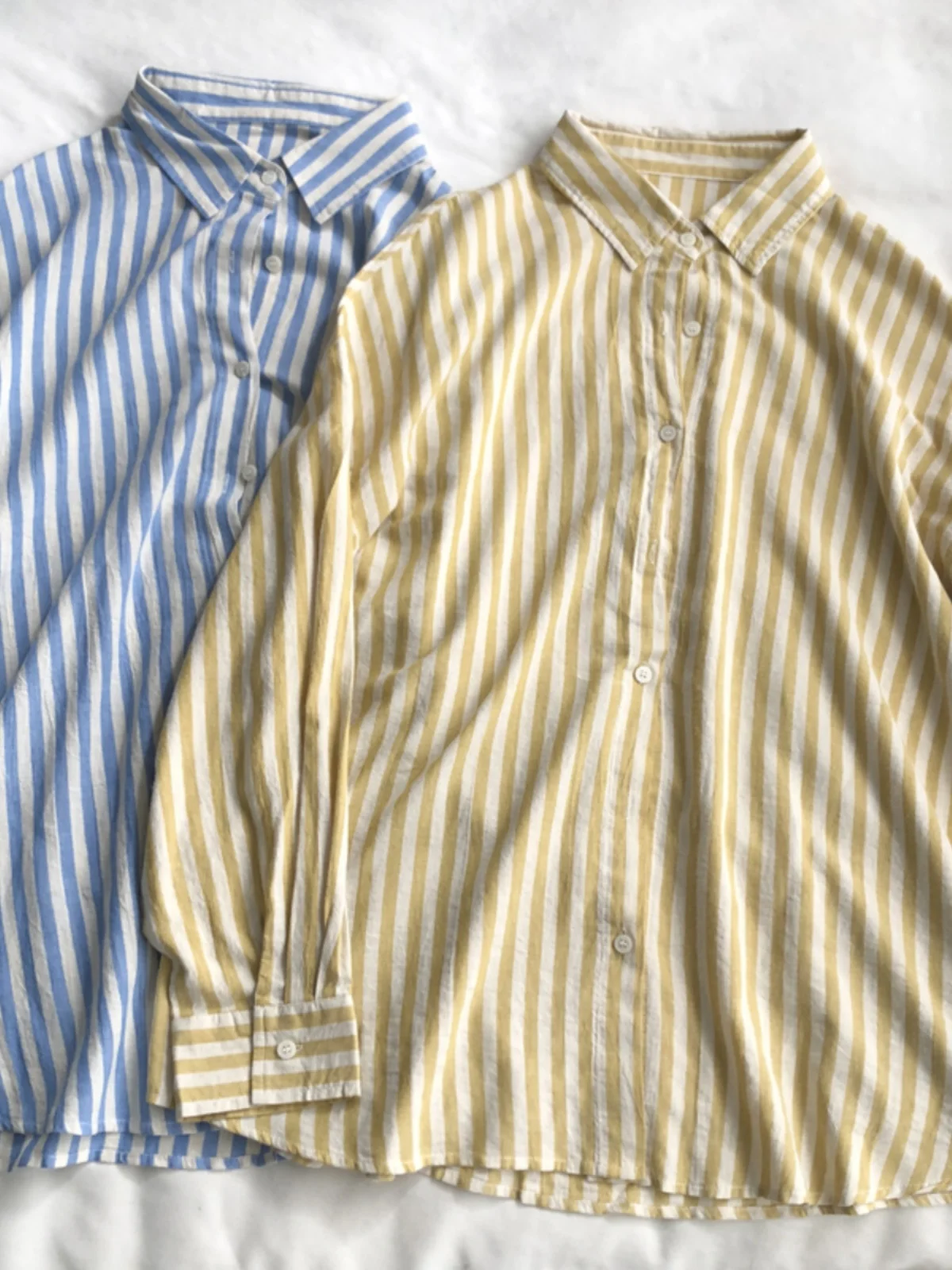 

Loose Fit Long Sleeve Women's Shirt Vertical Stripes Collar Fashionable Slimming Outerwear Cardigan Spring Autumn 2024