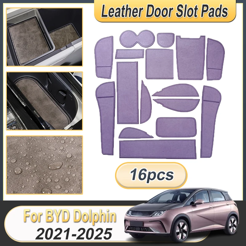 For BYD Dolphin Accessories 2021 2022 2023 2024 2025 Car Anti-Slip Gate Slot Cup Mats Door Non-slip Dust-proof Pad Decoration