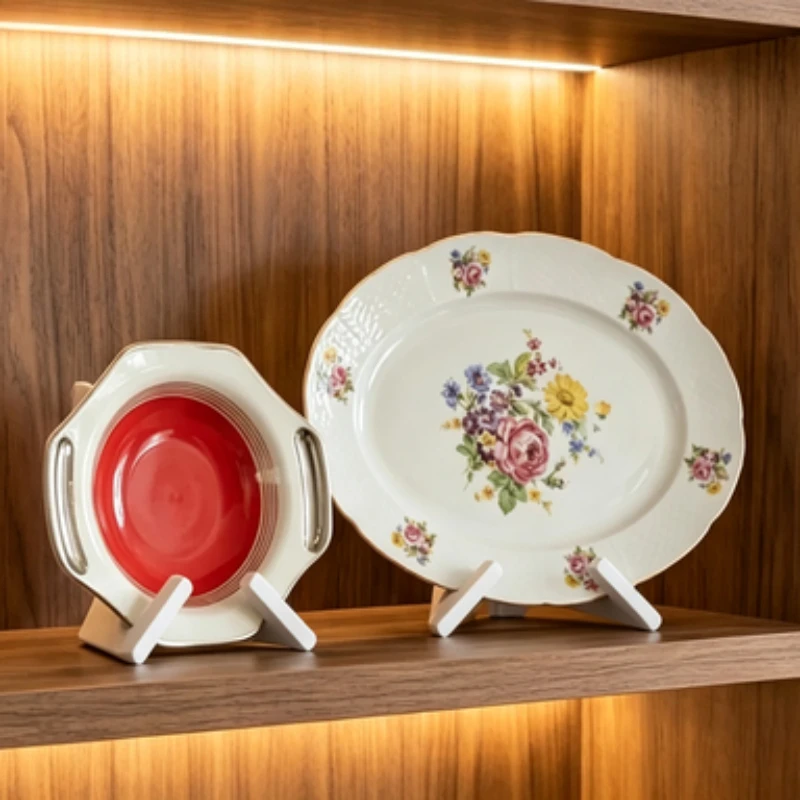 1set Plate Display Stands  Holder  Decorative Easel for Photo Frame Artwork Collectible Plate Home Cabinet Exhibition Display