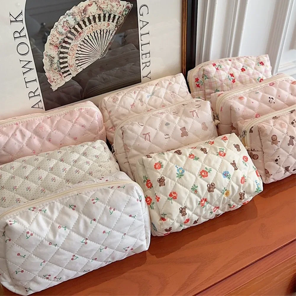 

Cotton Makeup Bag Durable Portable Large Capacity Toiletry Handbag Multipurpose Cosmetic Storage Bag Bathroom