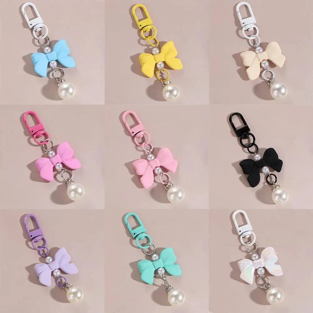 Fashion Candy Color Candy Color Bow Knot Pendant Key Chain Pendant Bow Knot Keyring Y2K Knot Imitation Bow Keychain Bag Pendant