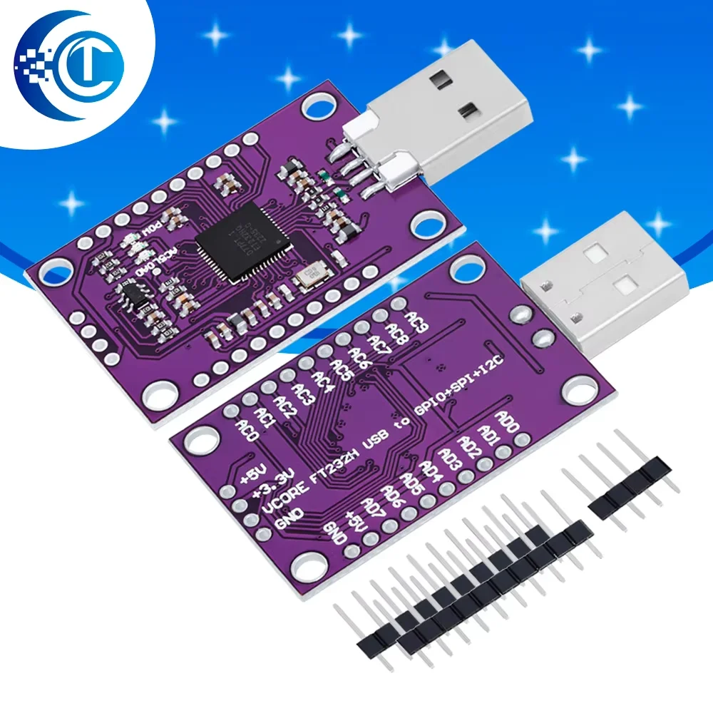 CLT IT    MCU FT232H USB to JTAG UART FIFO SPI I2C High Speed Multifunction FT232H Serial Port Module