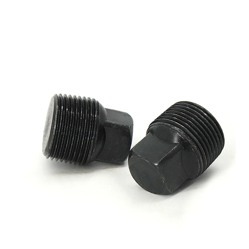 NPT BSPT 1/8'' - 2'' Male Thread Carbon Steel Black Four Corner End Cap Solid Plug Oil Hydraulic Pipe Fitting