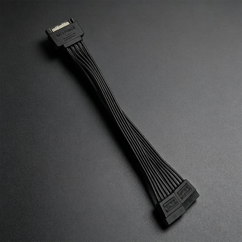 U55C Excellent 15Pin Y Splitter Cord For PC Disk And Drive HDD Storage Cable