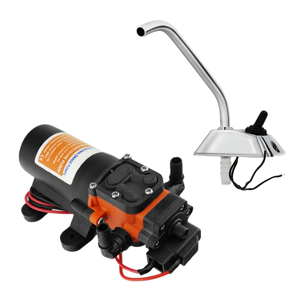 

Автоматический кран для воды, самовсасывающий переключатель из нержавеющей стали, 12 В, вращение на 360 градусов, для лодки, кухни, фургона, мотоцикла, домов на колесах