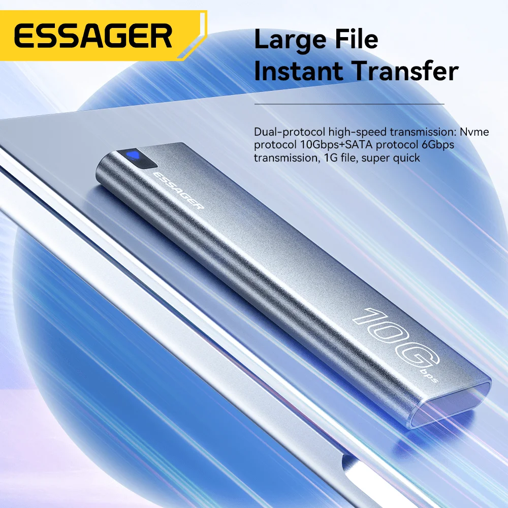 Essager Portable SSD 1TB External Hard Drive 4TB Mobile Hard Disk 10GbPS High-Speed Storage Device For Laptops/Desktop/Mac/Phone