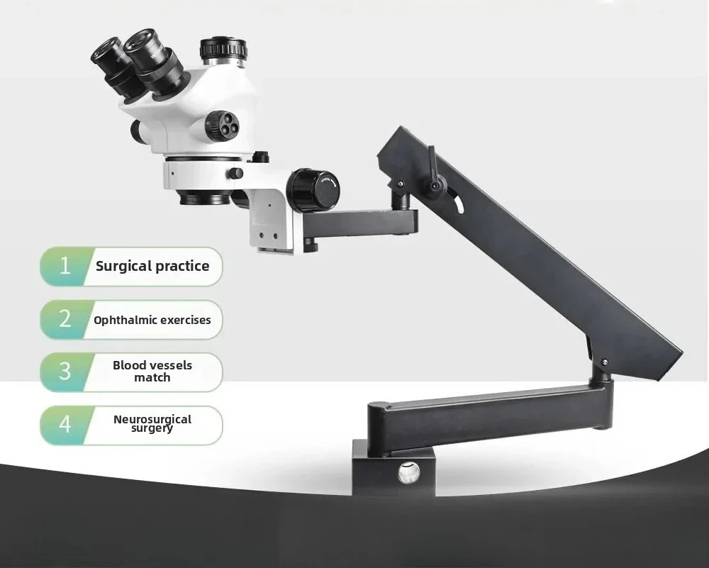 Trinocular high definition rocker arm surgery practice microscope surgery dental ophthalmology ophthalmology