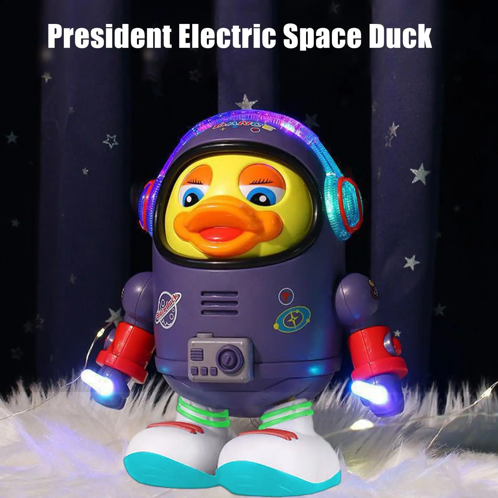 Baby Duck Toy Musical Interactive Toy Space Elements for Infants Babies Kids Gifts Electric with Lights and Sounds Dancing Robo