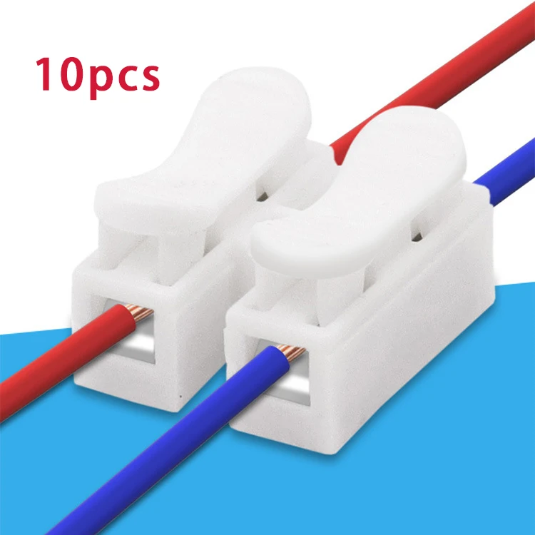 

10pcs Electric Connection Quick Wiring Terminal for LED Lighting CH-2 Press Type Home Tool Accessories