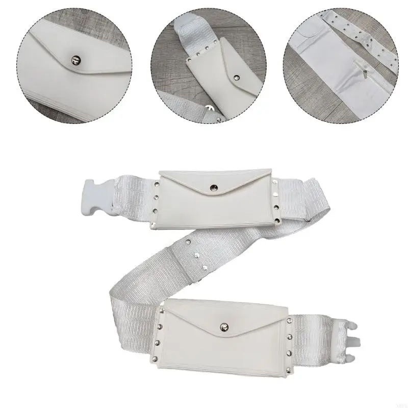 N0PE Practical White Belt Bag for Middle Eastern Pilgrimage Suitable for Travel Trips