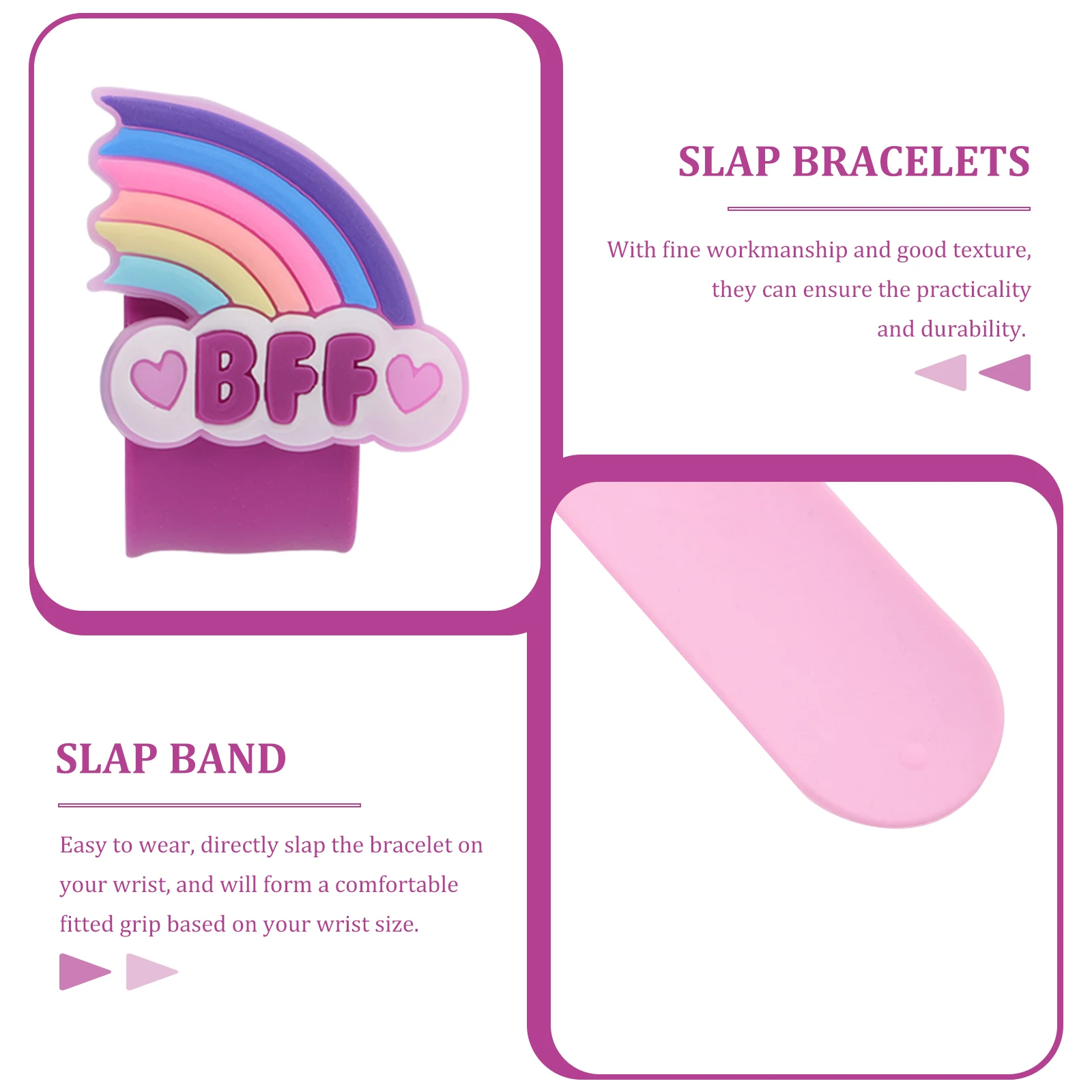 

8Pcs Children Slap Bracelets Flexible Wristbands Party Favors One Size Fits All Birthday Halloween Wrist Hugging Bands