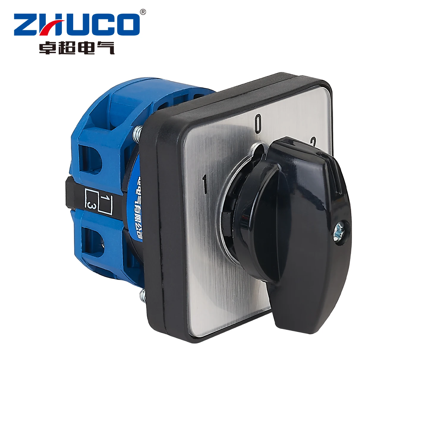 Zhuco 2/3 Position Selector Switch 25A 690V, 4-Terminal Universal Rotary Cam Selector with Locking Switch, Suitable for Distribution Cabinets, Machine Tools, Industrial Panels (Szw26-25, on Off On, on Off, on on)