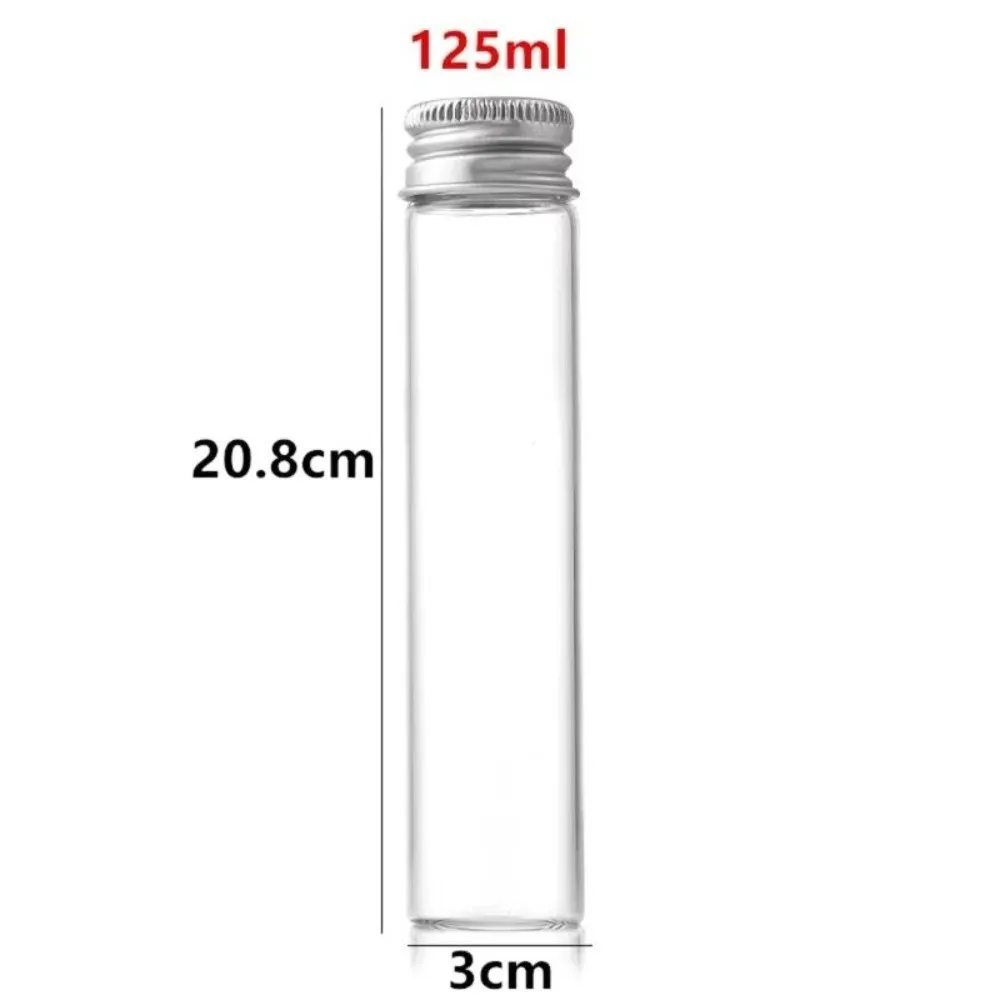 PET Material Storage Containers 50-125ml Capacity Aluminum Cap Mini Bottles Transparent Body Kitchen Storage Empty Jars