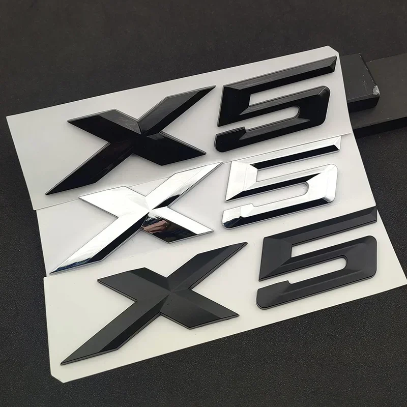 ABS Adhesive Matte Black Chrome Letter For Car Trunk BMW X5 Logo X5 Letters Stickers Emblem Badge E70 E53 F15 G05 Accessories view 2