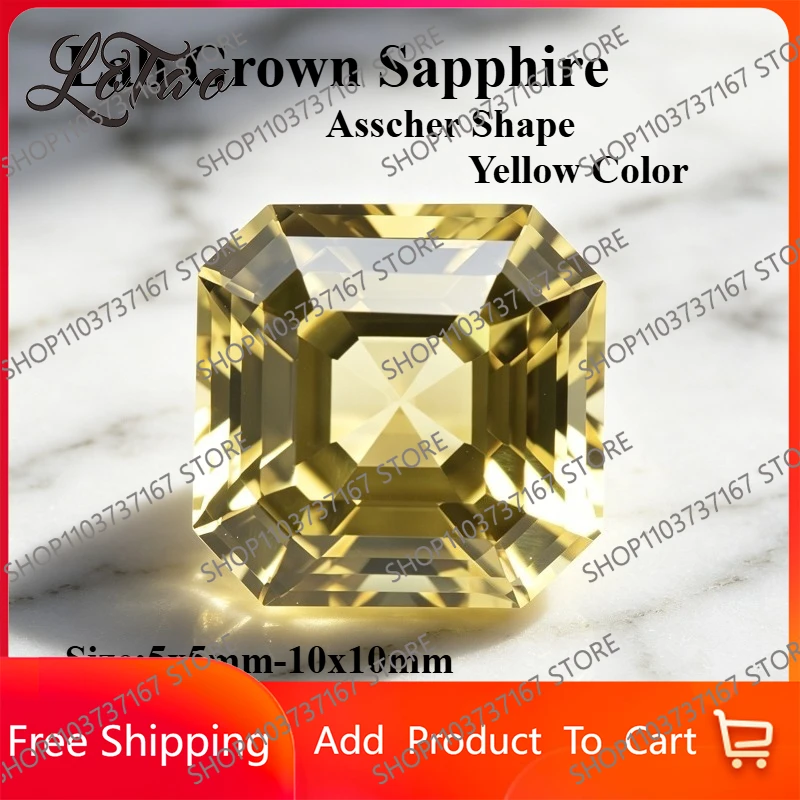 

Top Lab Grown Sapphire Hot Pink Color Asscher Cut Charms Gemstone for DIY Jewelry Making Main Materials Selectable Certificate