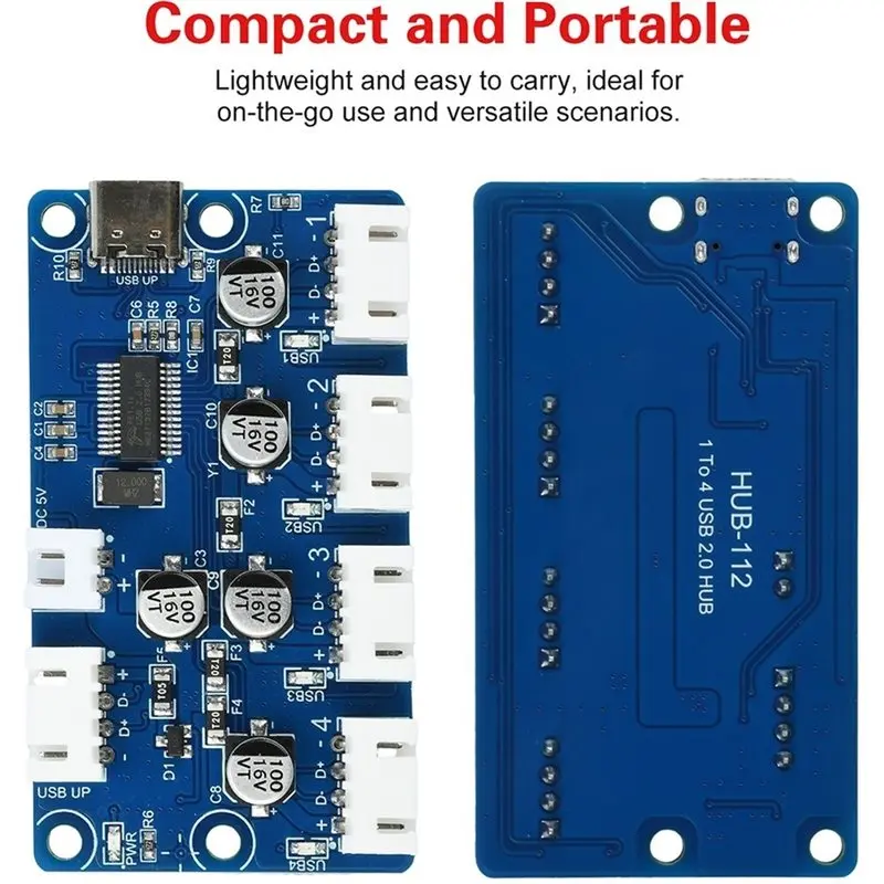 AT82-1-To-4-Port HUB Module USB 2.0 Hub Free Drive USB Splitter Electronic Development Expansion Board XH2.54MM