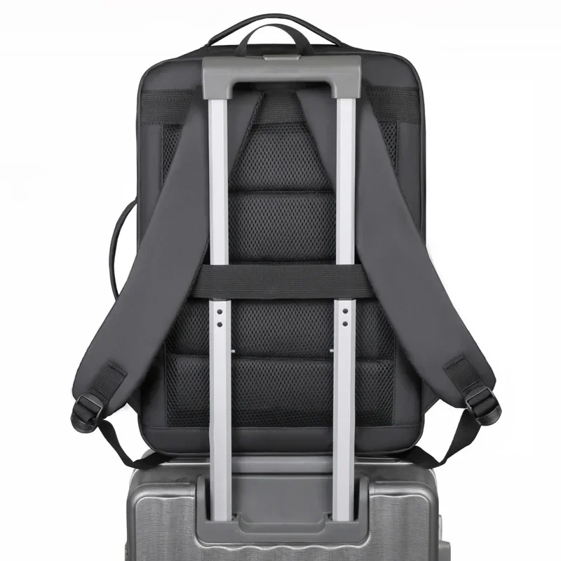 New Backpack Men\'s Simple Fashion Expandable Travel Backpack Large Capacity Waterproof Trendy Men\'s Business Travel Computer Bag