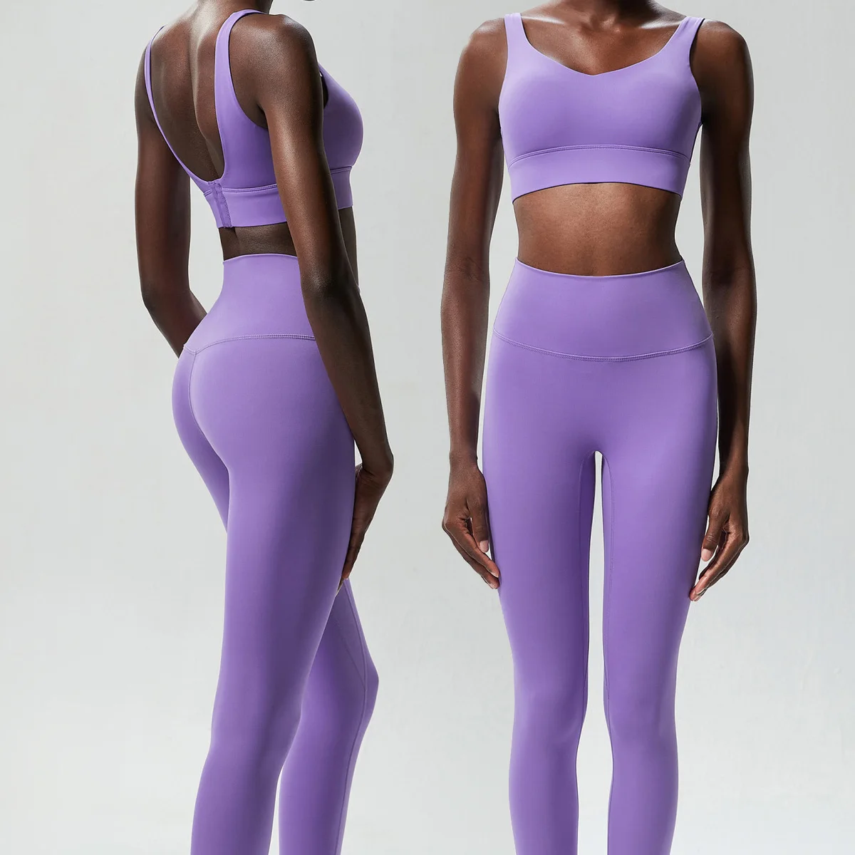 

Yoga Set Women Clothes 2 Pieces Workout Outfits Fitness Sportswear Gym Tracksuit High Waist Leggings Sports Bra Athletic Wear