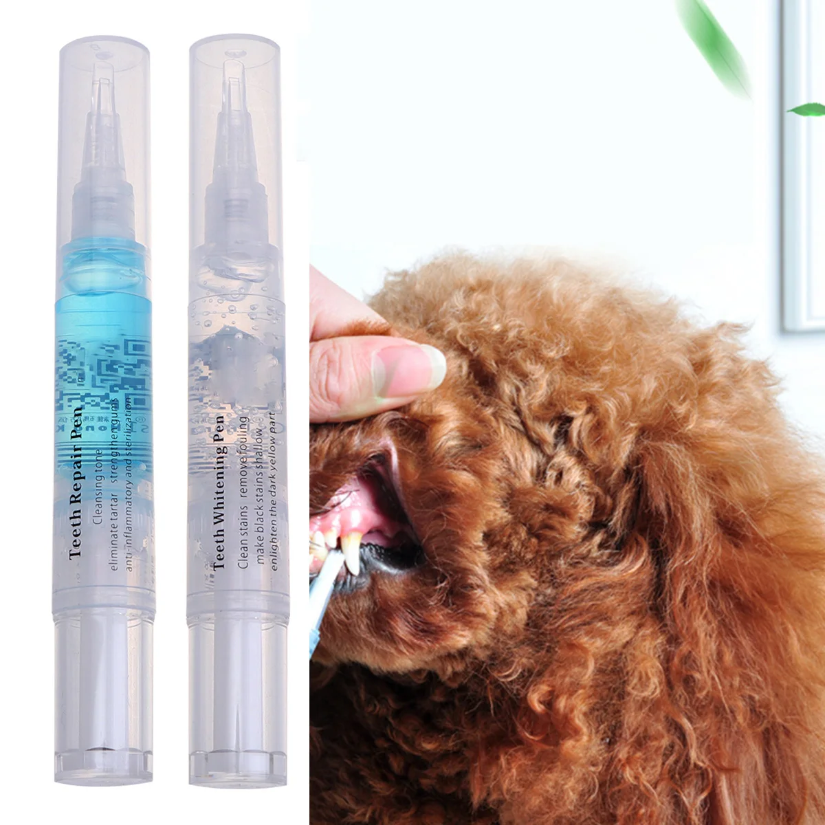 

2Pcs Pet Teeth Whitening Pen Gel Treatment Stain Cleaning Pen Oral Hygiene for Dogs Cats Whitening Gel