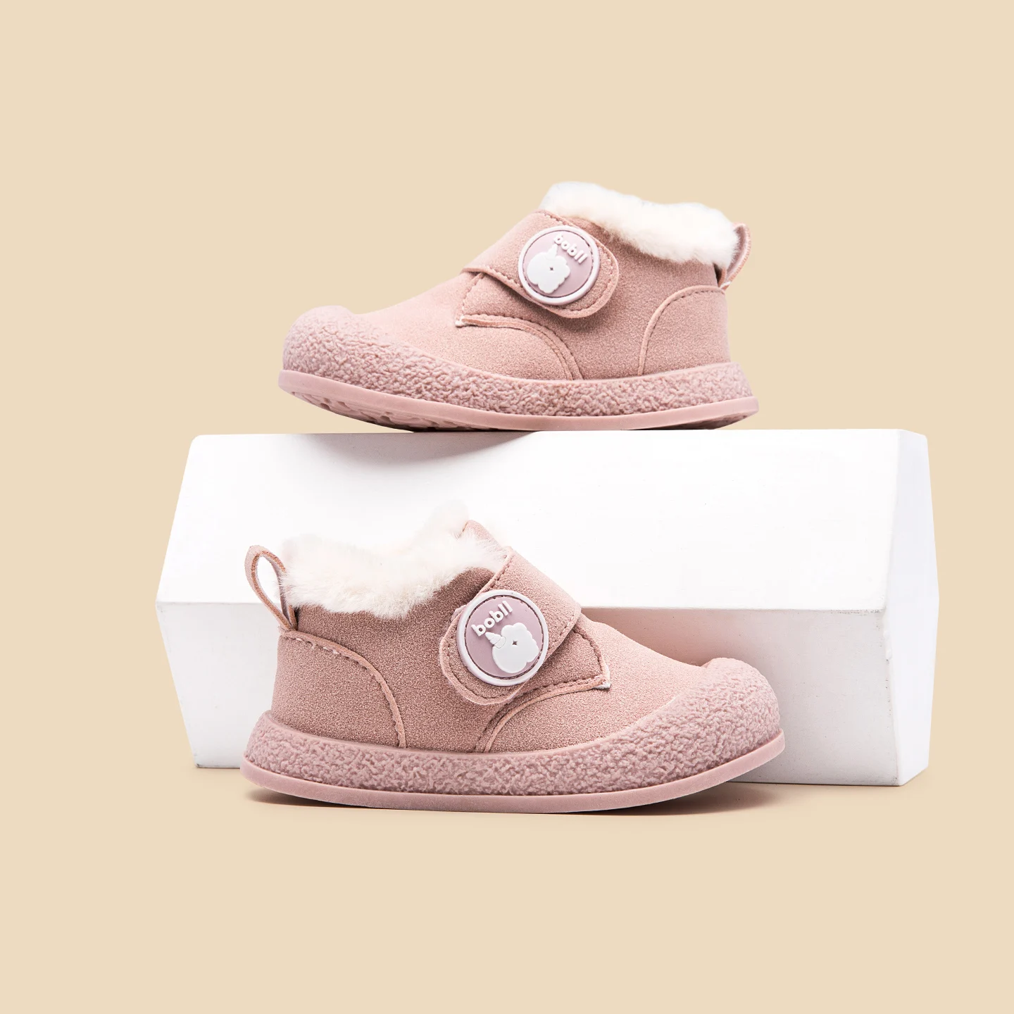 حار بيع الشتاء طفل الفتيان والفتيات الأولى المشي في الهواء الطلق طفل أحذية قطنية ل 0-3Y جودة عالية تصميم مبطن بالصوف #3