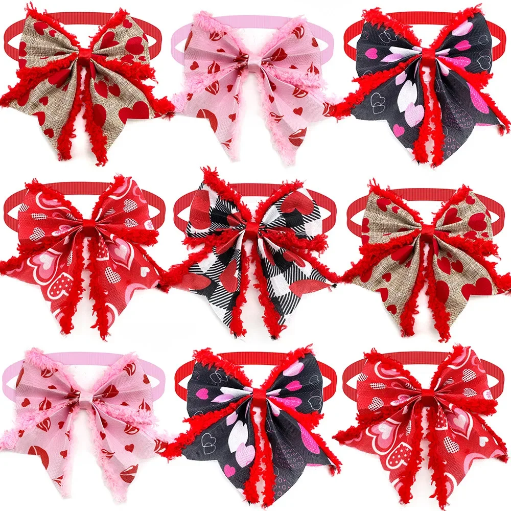 30/50 Pcs Valentine's Day Pet Dog Bow Tie Puppy Dog Collar Accessories Small Dogs Cat Bowties Neckteis Puppy Holiday Products