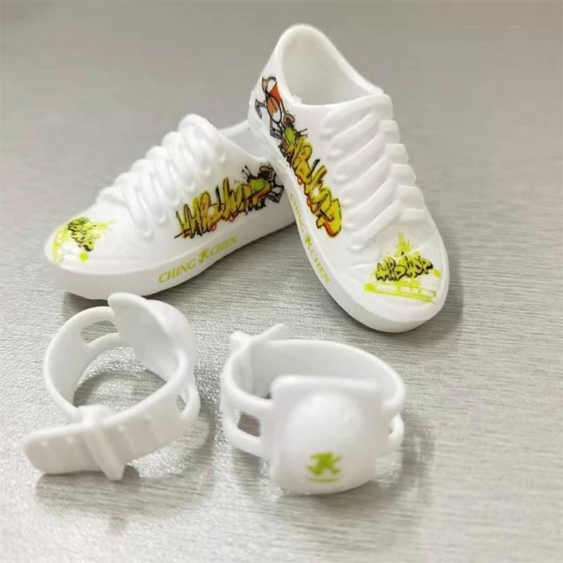 Q0KB Mini -Fingerkniegelad/Fingerschuhe Finger Skateboard Toy Trainer Sneaker Schuhe