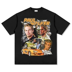 Fast Furious T Shirt Paul Walker Print T Shirts Fashion Vintage Trend Tops Pure Cotton Adult Child Clothing Streetwear Loose Tee