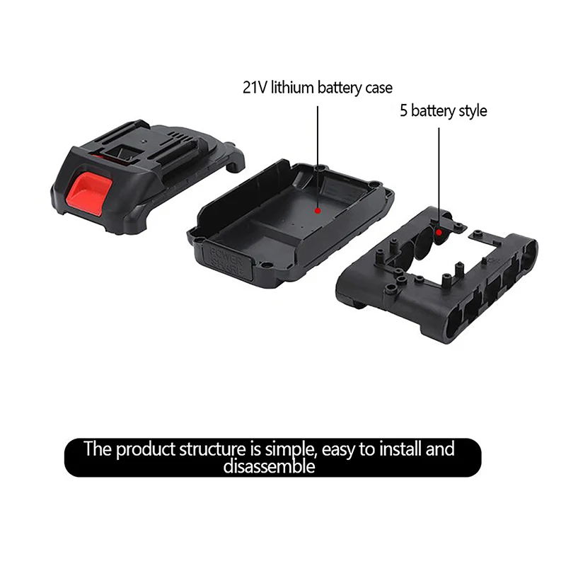 /KQM/21v Bracket Dc Lithium Battery Shell Lithium-Ion Charging Protection Board 5 Batteries Housing