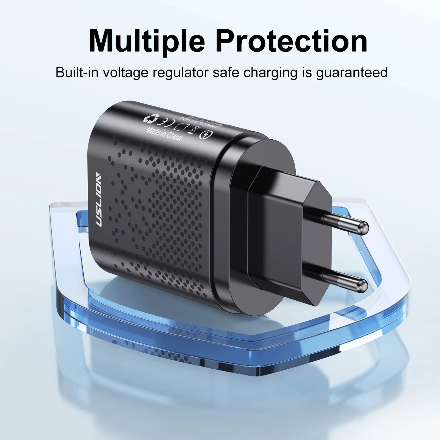 USLION 3A USB Charger Quick Charge 3.0 For Huawei iphone Xiaomi USB Fast Wall Charger Mobile Phone Charger Adapter Fast Charging - náhled 3