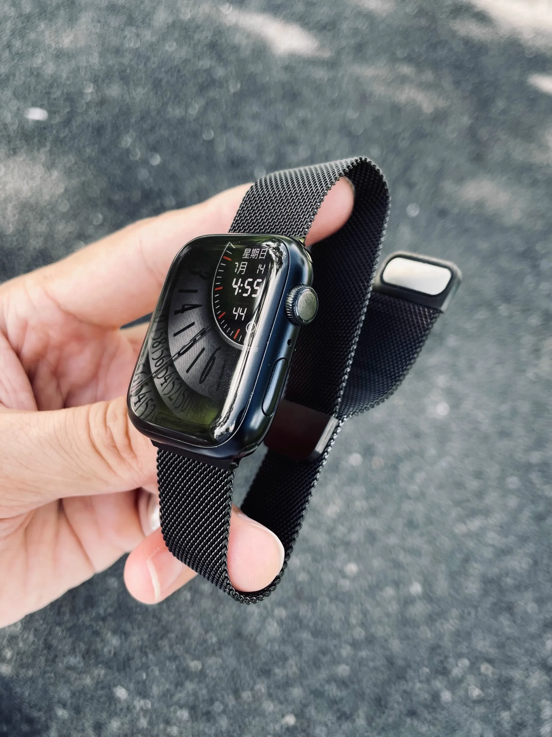 Kakestorm double section magnetic suction suitable for Apple watch iwatch strap metal s987 Milan stainless steel Ultra men