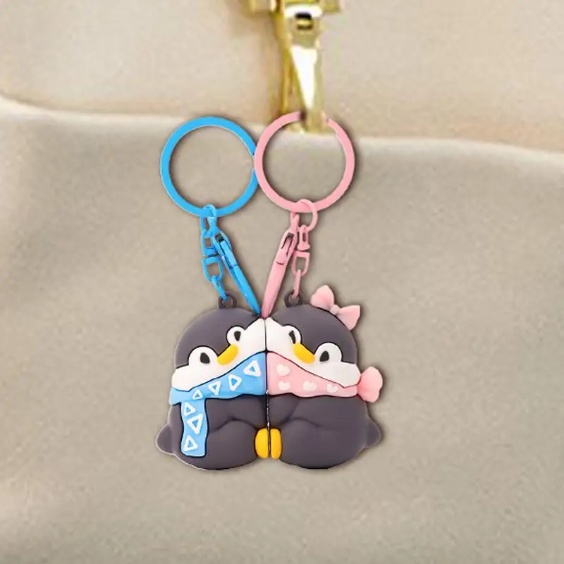 Pinguin Schlüsselanhänger magnetische Paare Pinguin Anhänger für Tasche Cartoon Pinguin Liebhaber Schlüsselanhänger Schmuck für Taschen Rucksäcke Einkaufstasche