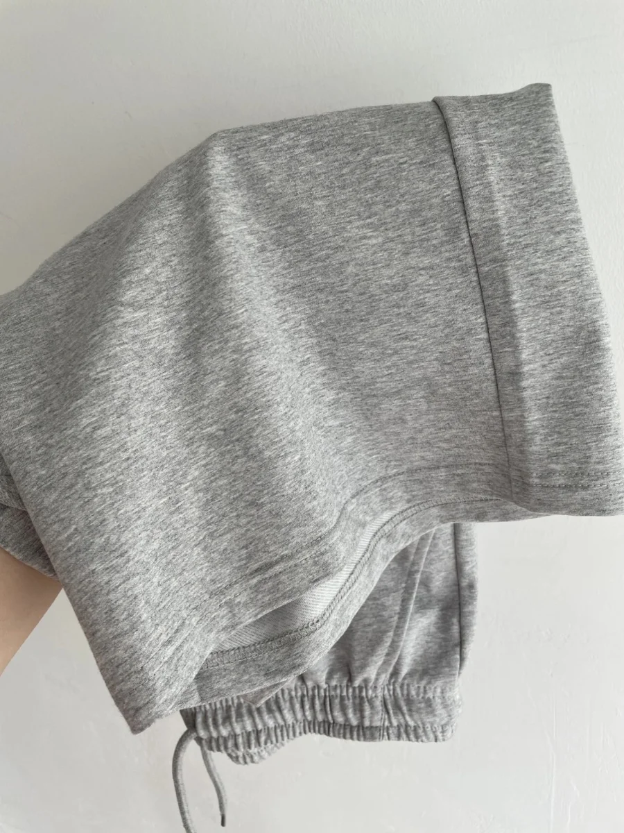 กางเกงวิ่งลำลองผ้าฝ้ายแท้ทรงหลวมสไตล์ BF สำหรับผู้หญิงใส่สบายในฤดูร้อน ทรงตรง ความยาวกลาง