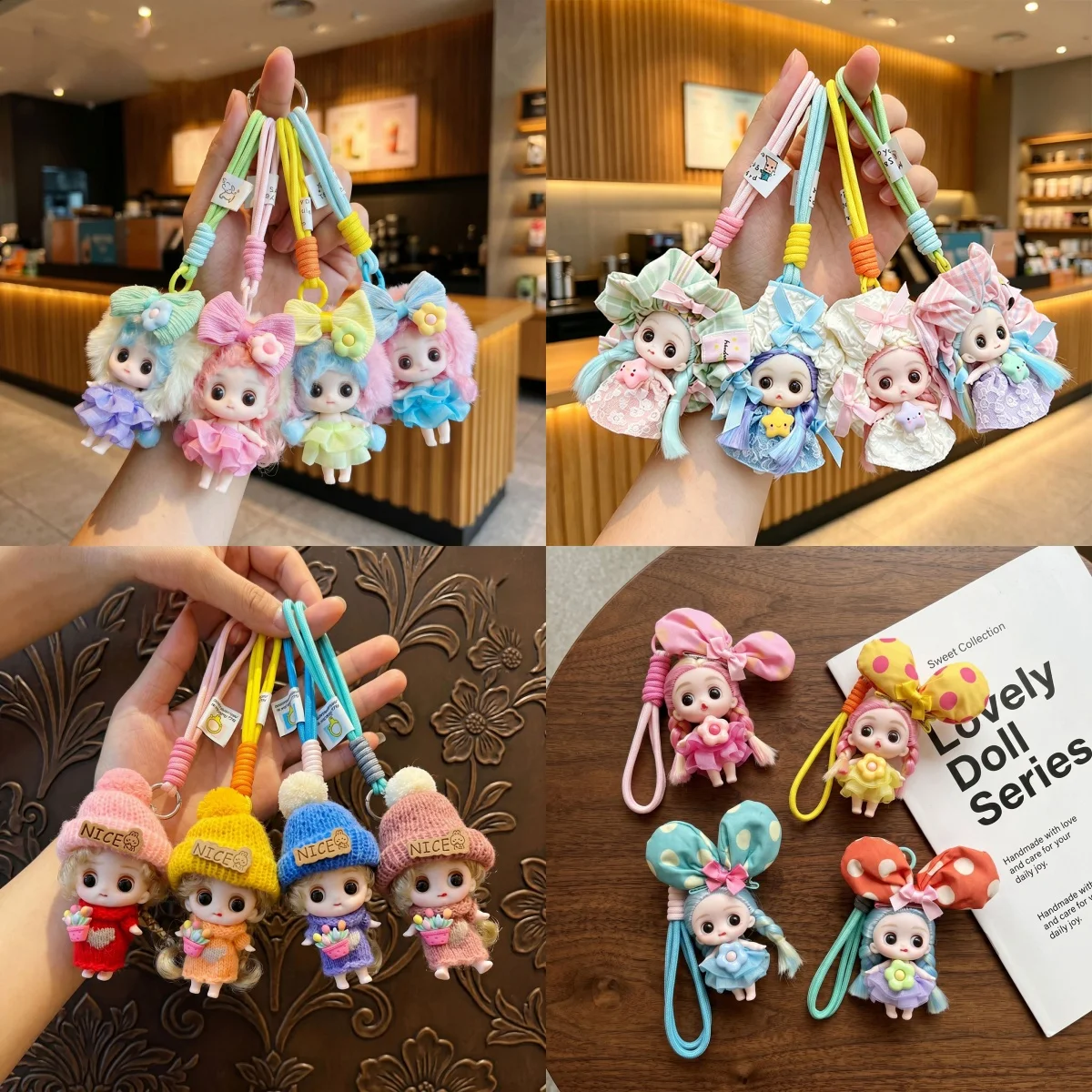 1/12 Cute Expression OB11 Doll Keychain Joints Movable Little Loli BJD Doll For Car/Bag Keychain Exquisite Doll Charm Cute Gift