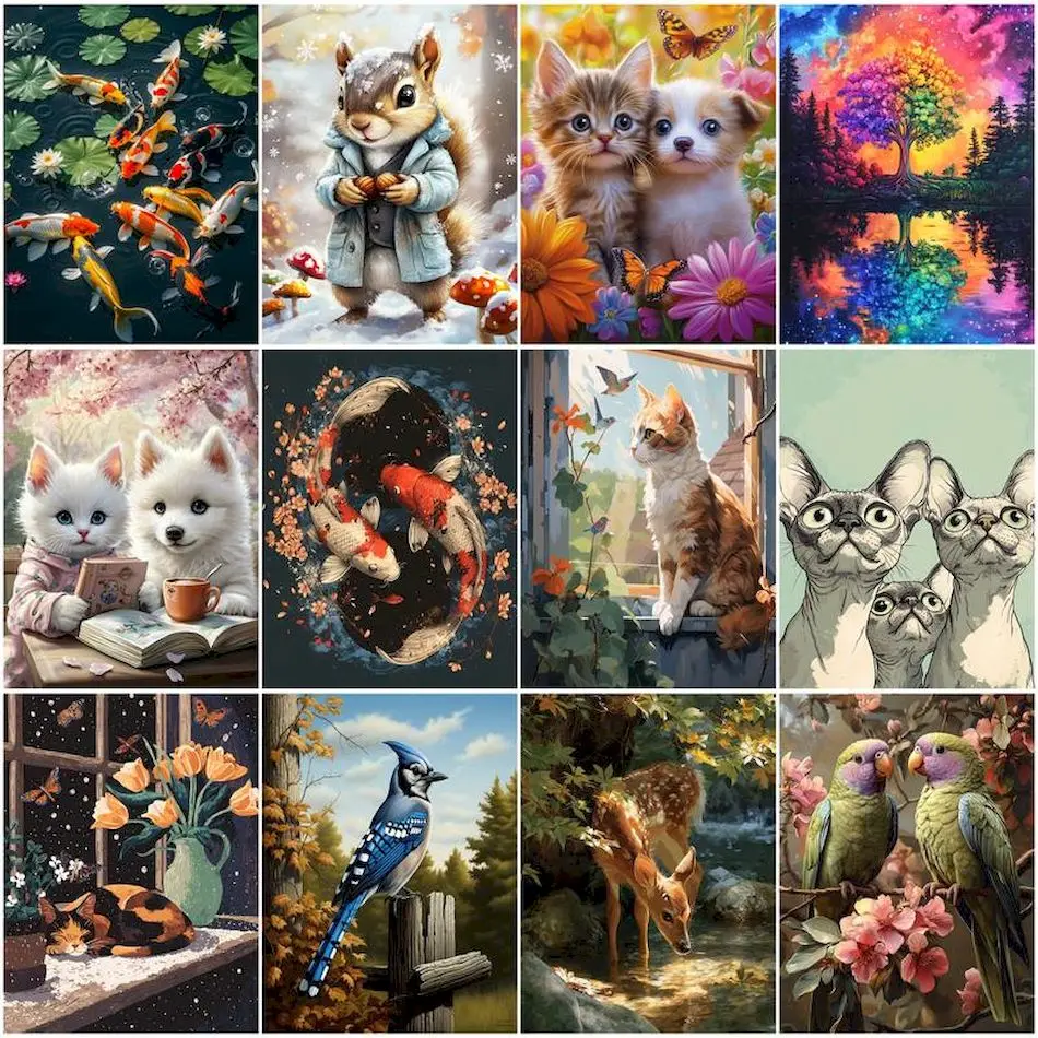 

RUOPOTY Painting By Numbers On Canvas To Paint Drawing Picture Frame Animals Markers By Numbers Modern Acrylic Paints Wall Decor