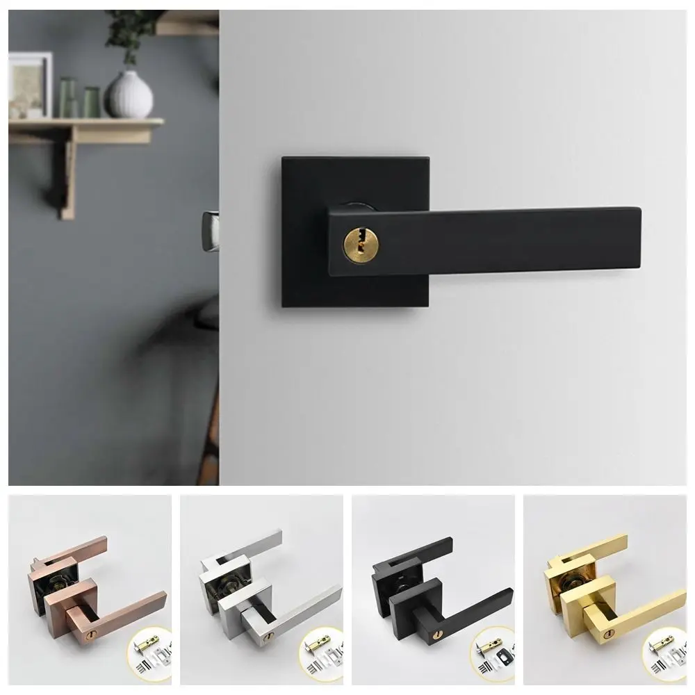 Durable Square Indoor Door Lock Thickened Adjustable Heavy-duty Three Bar Lock with Core/pin Aluminum Alloy