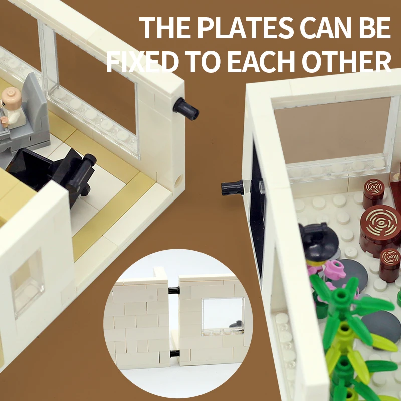 MOC منزل ألعاب مكعبات البناء مجموعات أثاث صغير كتل اللعب لتقوم بها بنفسك الطوب لعب للأطفال هدايا عيد ميلاد ديكور المنزل #5