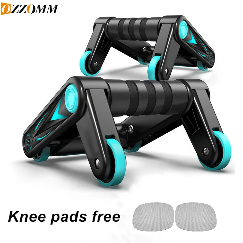 1PCS Heavy Duty 2-in-1 Ab Roller & Push Up Bar | Supports 450LBS, Foldable with Knee Pad for Home Core Workouts | Men & Women