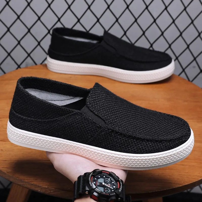 Spring/Summer Men Low Help Casual Shoes Breathable Comfortable Soft Sole Slip on Fashion Lightweight Non Slip Flats Sneakers
