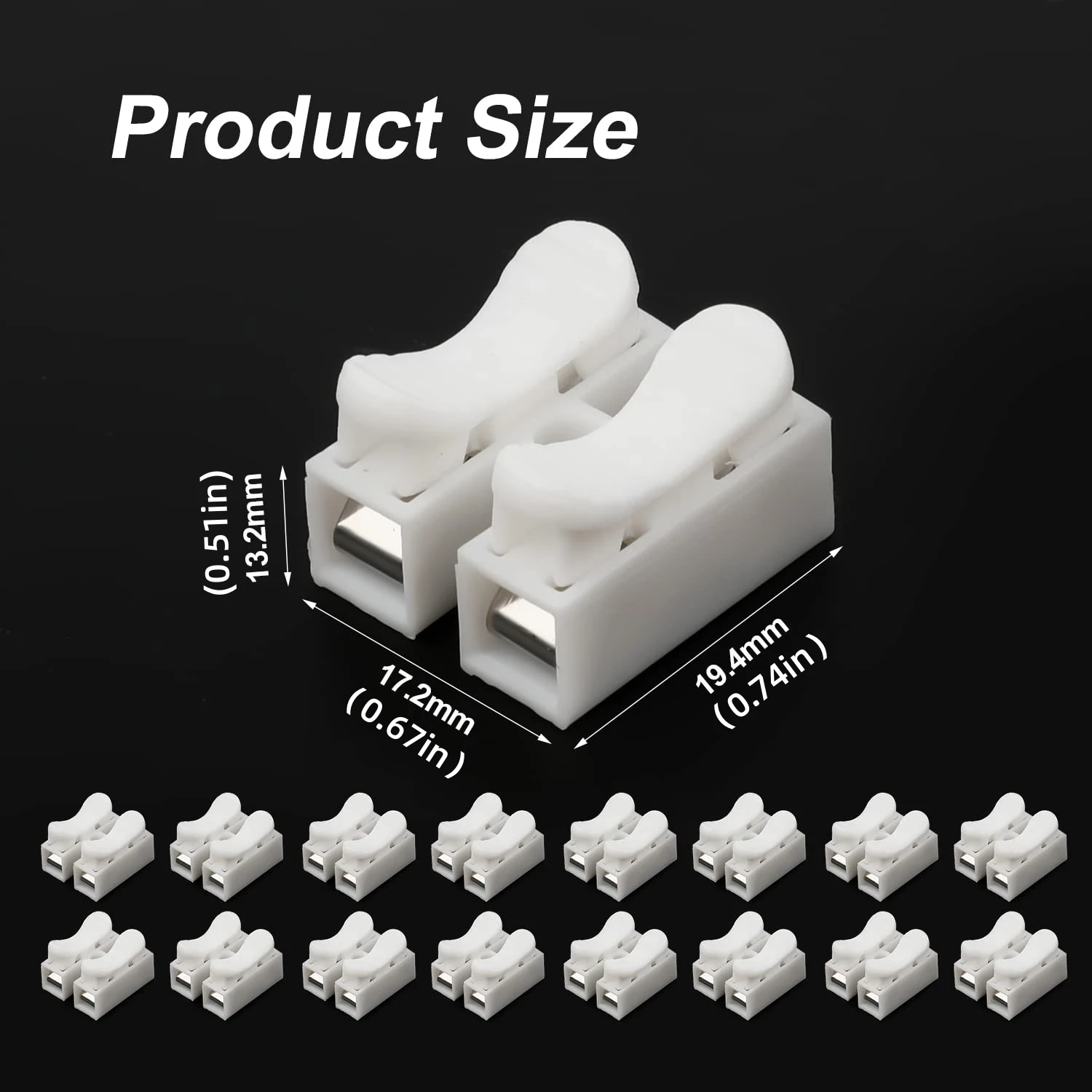 20pcs Wire Connectors CH-2 CH-3 No Solding Welding Quick 2P 3P Cable Wire Connector No Screw Terminal Block Spring Clamp