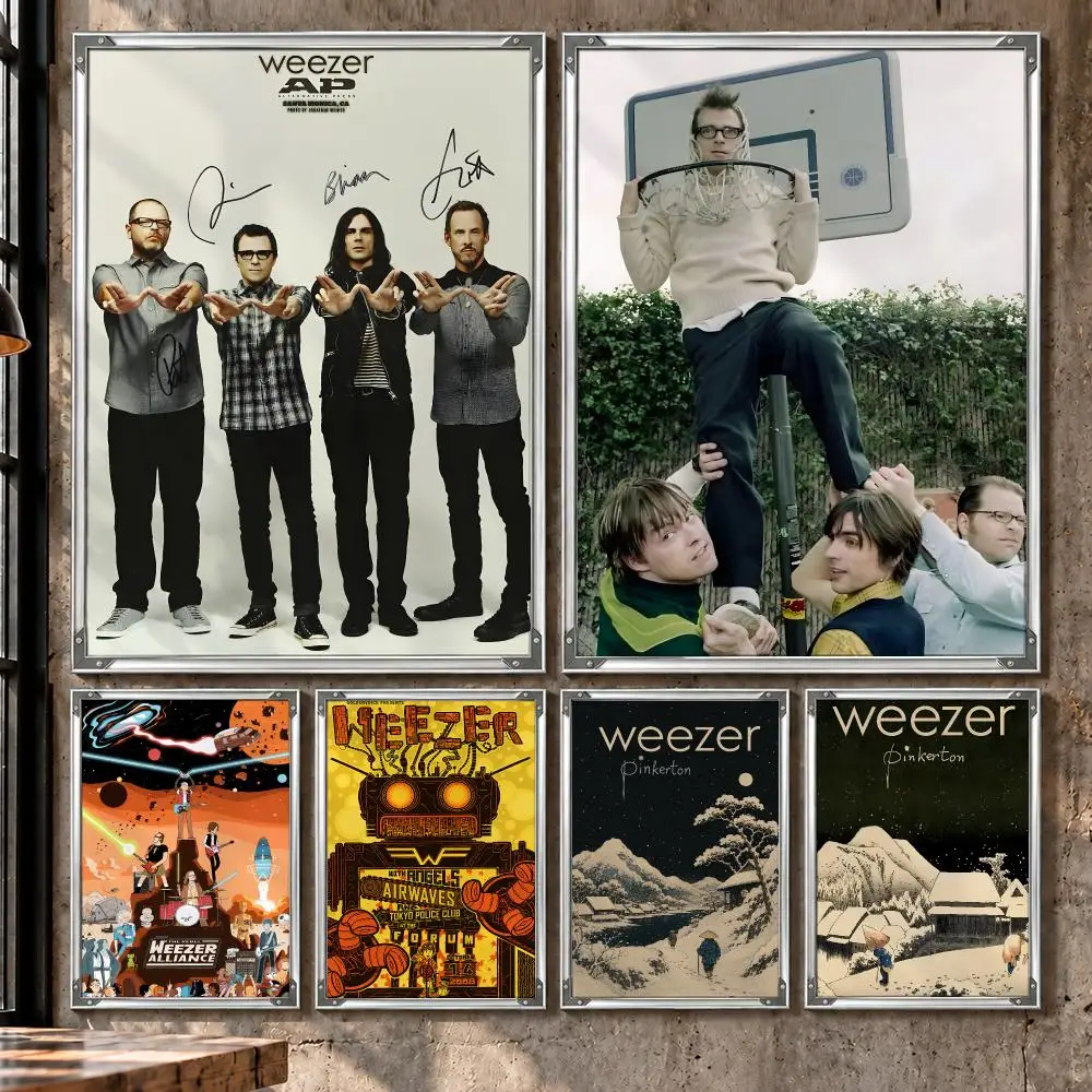 Music Weezer Alternative Rock Band Poster HD Self-Stick Wall Decor Bedroom Dorm Office Gaming Garage Bathroom Gift