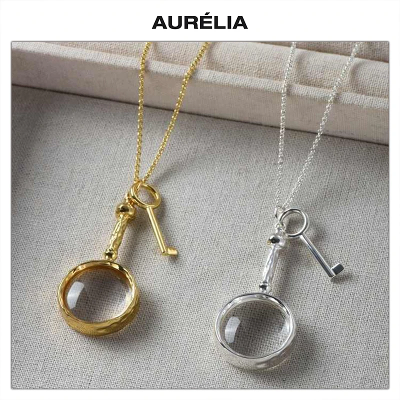 

Europe American Fashion Gold Silver Magnifying Glass Pendant Necklace Women Unique Design Jewelry Trend