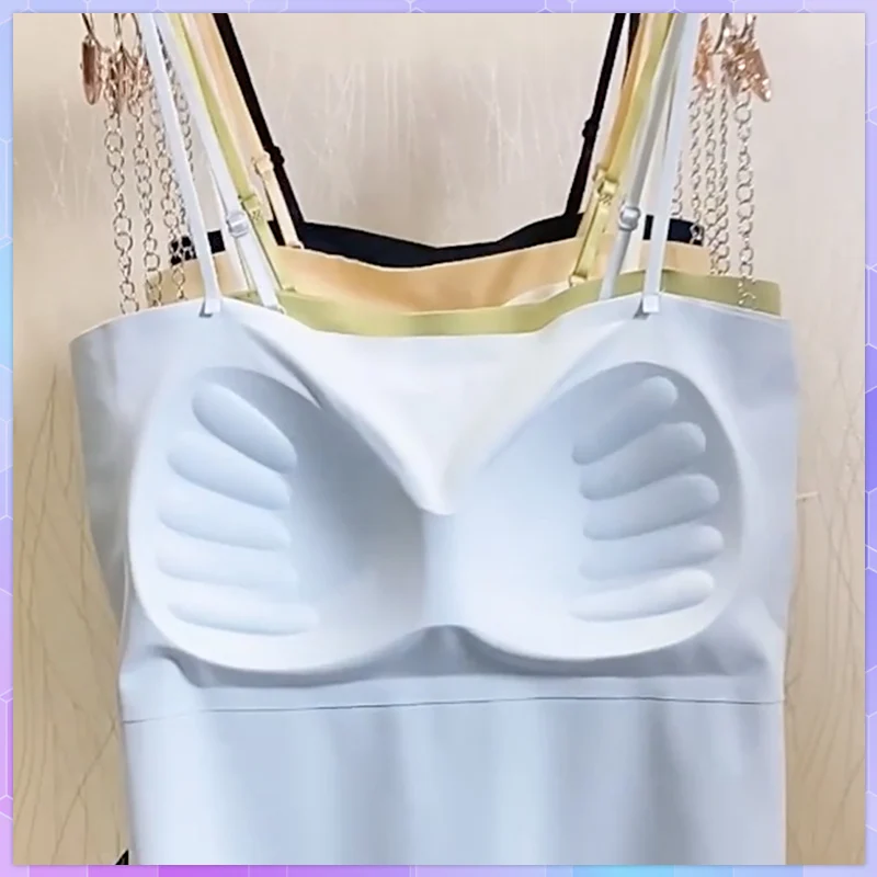 Women Summer Seamless Sling Base Tube Top With Cups Sexy Bra Underwear Push Up Bras Seamless Breast Wrap Lingerie Crop Tank Tops