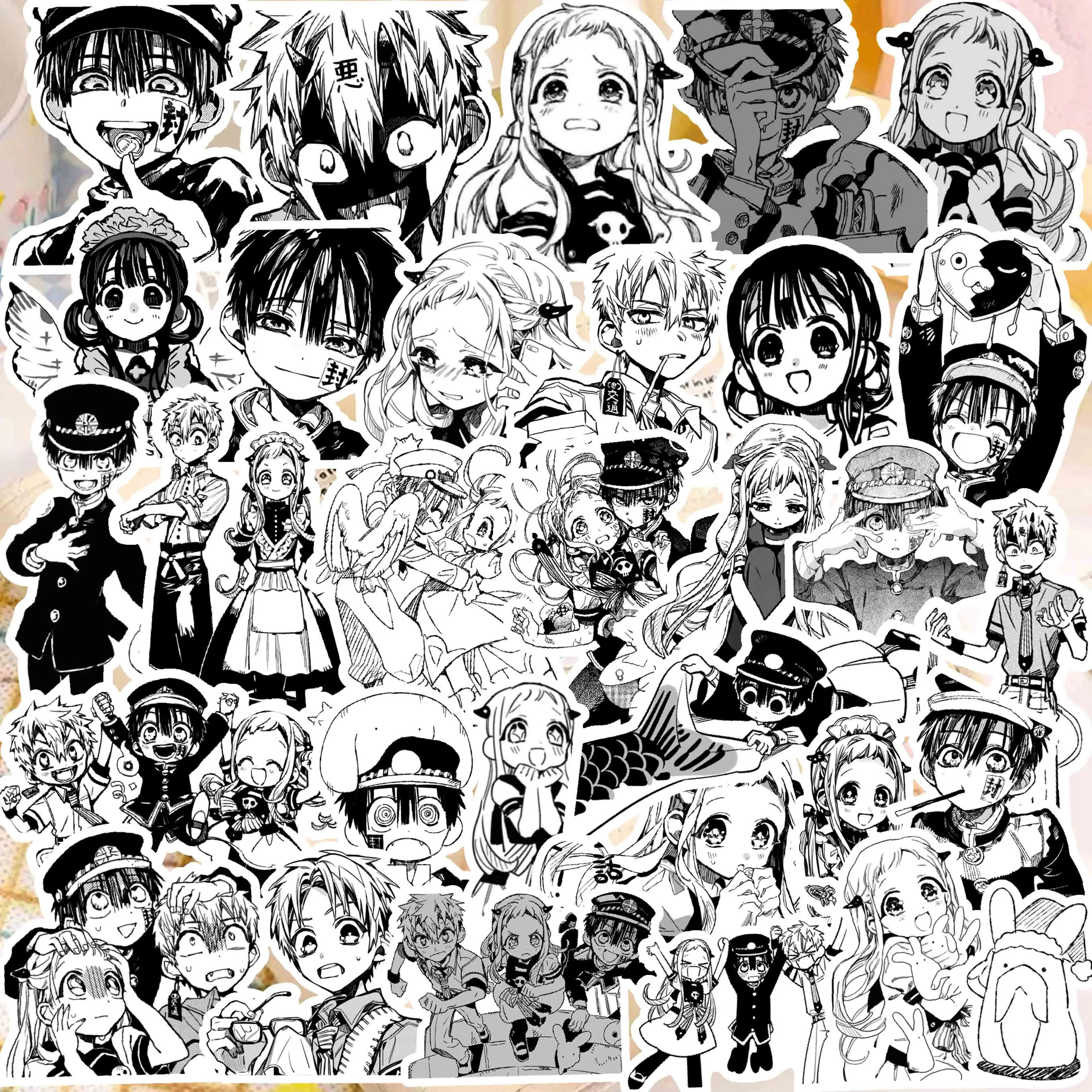 

65Pcs Toilet-bound Hanako-kun Anime Peripheral Stickers Diary Supplies Kawaii Decorative Phone Case Frame Skateboard Decal