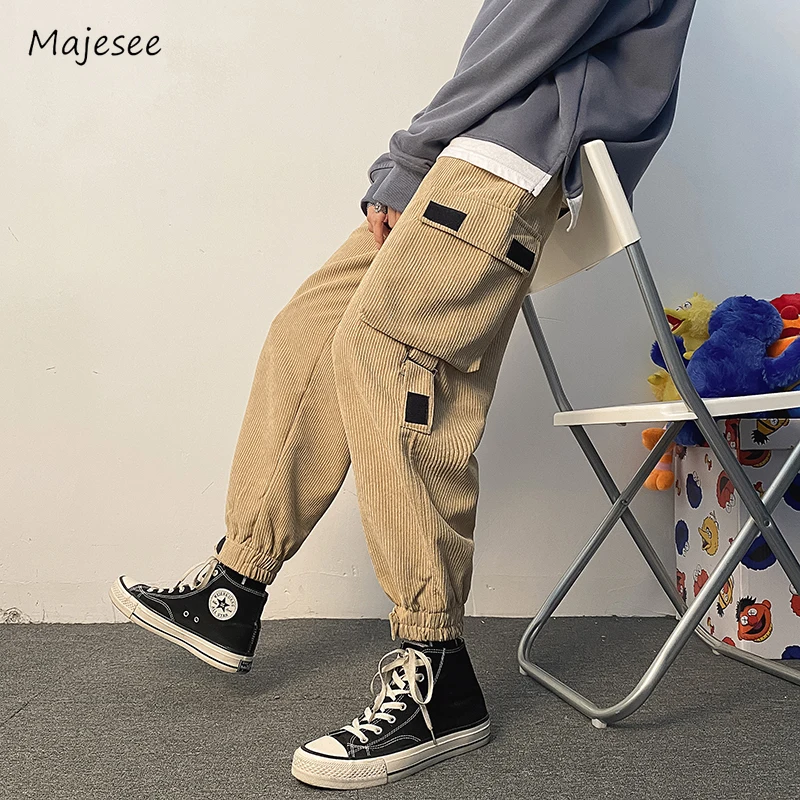 

Casual Pants Men Chic Simple All-match Japanese Style Harajuku Males Trouser Streetwear Handsome Autumn Popular Fashion College